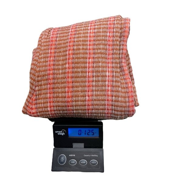 FREE PEOPLE Orange Brown Plaid Retro Pants Wide-leg Size Small - Picture 10 of 10